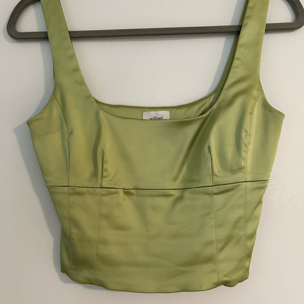 Aritiza Wilfred Lime Green 💚🍀 Satin Bustier